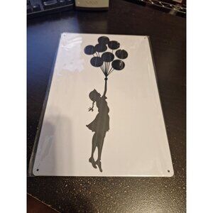 Banksy Girl with Balloons Metal Tin Sign 8" x 12" Street Art Wall Decor